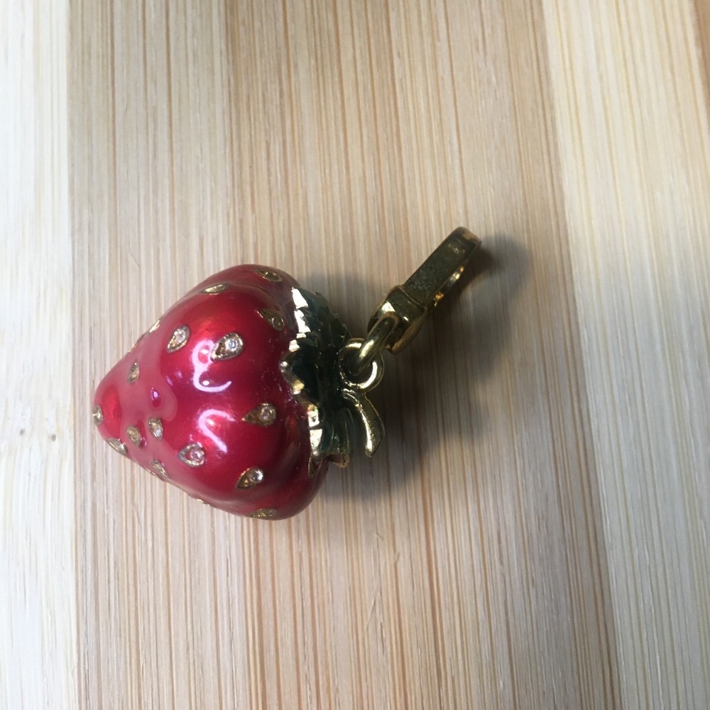 2004 JUICY COUTURE red glazed enamel strawberry charm